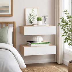 Floating Wall Drawer Shelves - 40 x 23.5 x 10 cm, 2 pcs