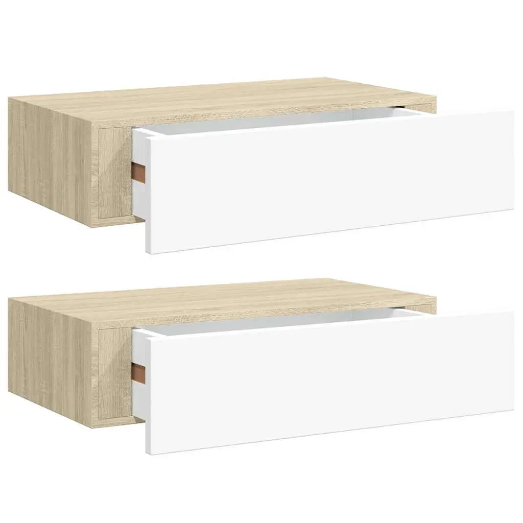 Wall Drawer Shelves Floating Storage Organiser Bedroom Living Room 40 x 23.5 x 10 cm 2 Piece