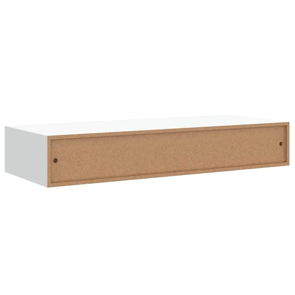 Wall-mounted Drawer Shelves for Storage 60 x 23.5 x 10 cm White Floating 2 Piece Set