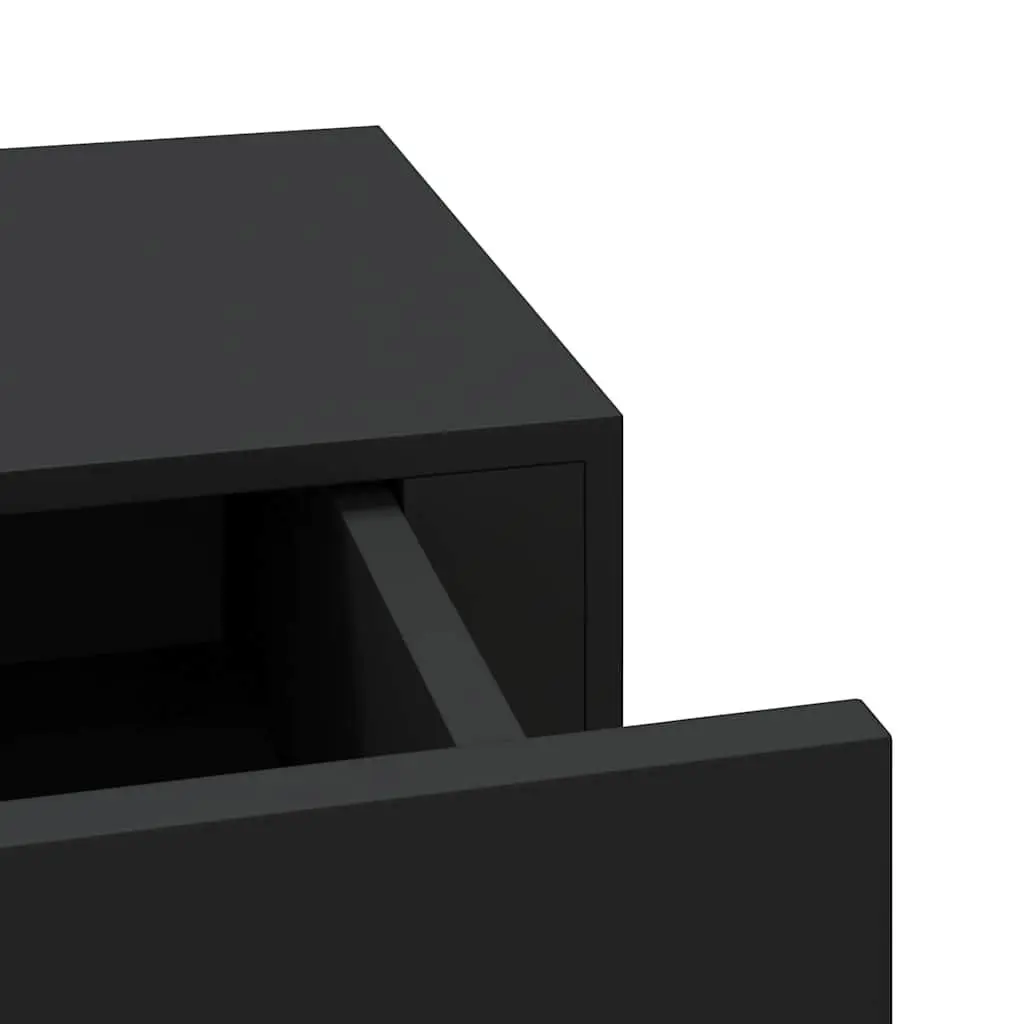 Wall-mounted Drawer Shelf Organiser for Living Room Black 60x23.5x10cm MDF