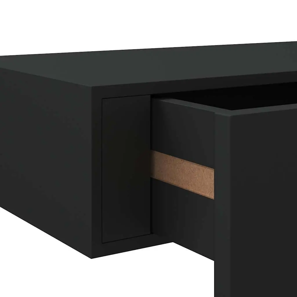 Wall-mounted Drawer Shelf Organiser for Living Room Black 60x23.5x10cm MDF