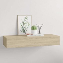 Wall-mounted Drawer Shelf - 60x23.5x10 cm Oak Brown