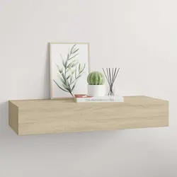 Wall-mounted Drawer Shelf - 60x23.5x10 cm Oak Brown
