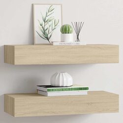 Floating Drawer Shelves - Oak Brown - 60x23.5x10cm