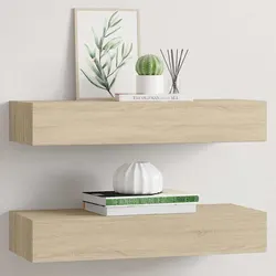 Floating Drawer Shelves - Oak Brown - 60x23.5x10cm