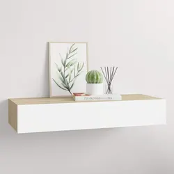 Wall-Mounted Shelf: 60x23.5x10cm MDF with Drawer