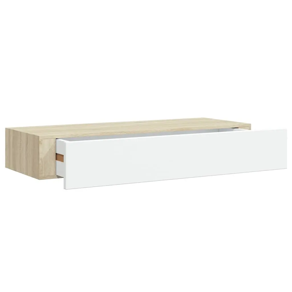 Wall-mounted Drawer Shelf Floating Storage 60x23.5x10cm for Living Room