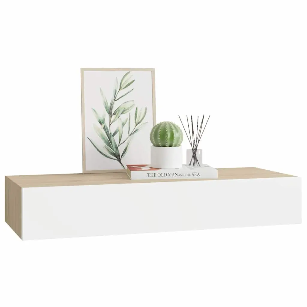 Wall-mounted Drawer Shelf Floating Storage 60x23.5x10cm for Living Room