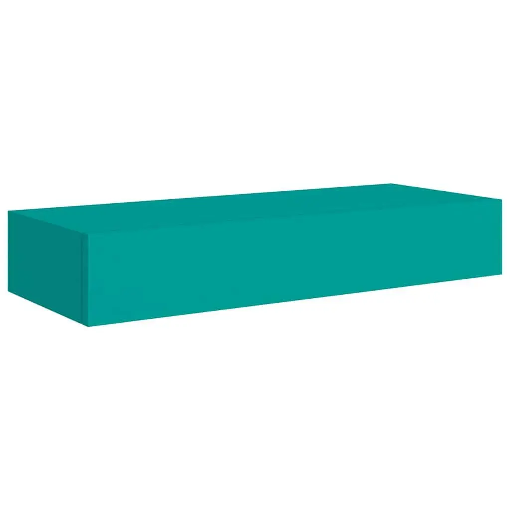 Wall-mounted Drawer Shelf Floating Storage Compact MDF Blue 60x23.5x10cm