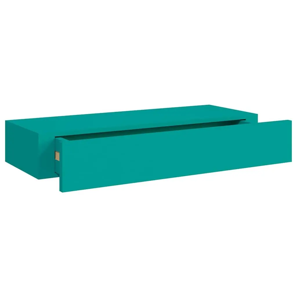 Wall-mounted Drawer Shelf Floating Storage Compact MDF Blue 60x23.5x10cm