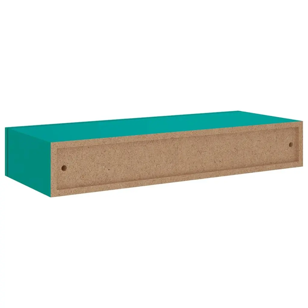 Wall-mounted Drawer Shelf Floating Storage Compact MDF Blue 60x23.5x10cm