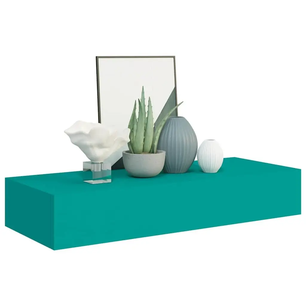 Wall-mounted Drawer Shelf Floating Storage Compact MDF Blue 60x23.5x10cm