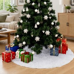 Christmas Tree Skirt Specifications: 90 cm White Faux Fur