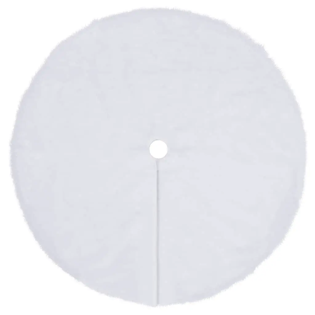 Faux Fur Christmas Tree Skirt 150cm White Holiday Base Cover Decoration