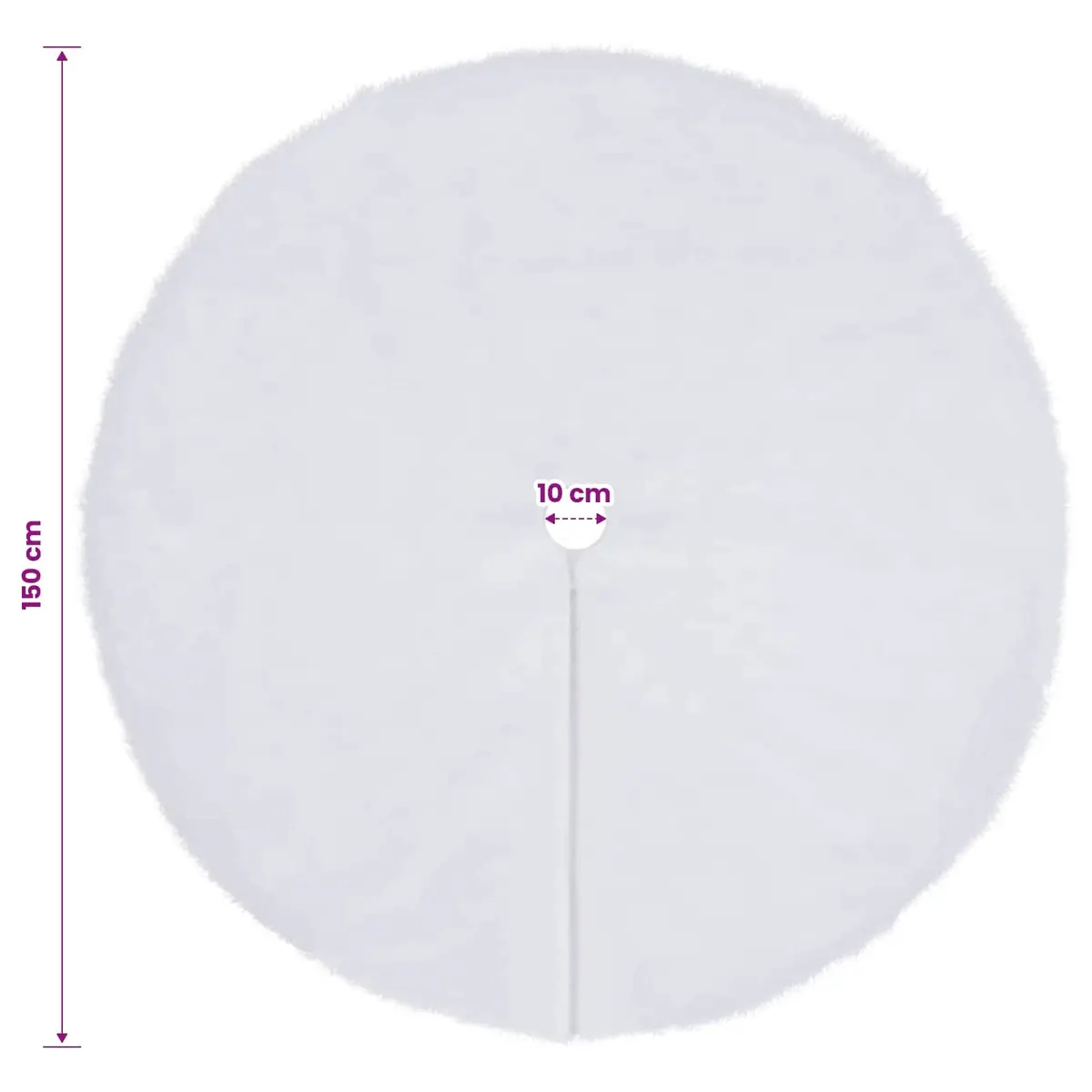 Faux Fur Christmas Tree Skirt 150cm White Holiday Base Cover Decoration