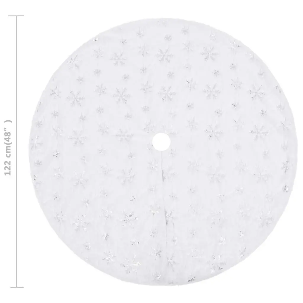 Christmas Tree Skirt White 122cm Faux Fur Base Cover Holiday Home Decor