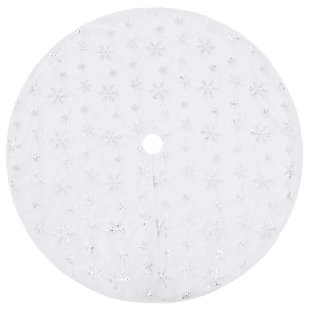 Christmas Tree Skirt White Faux Fur 150cm Holiday Base Decoration