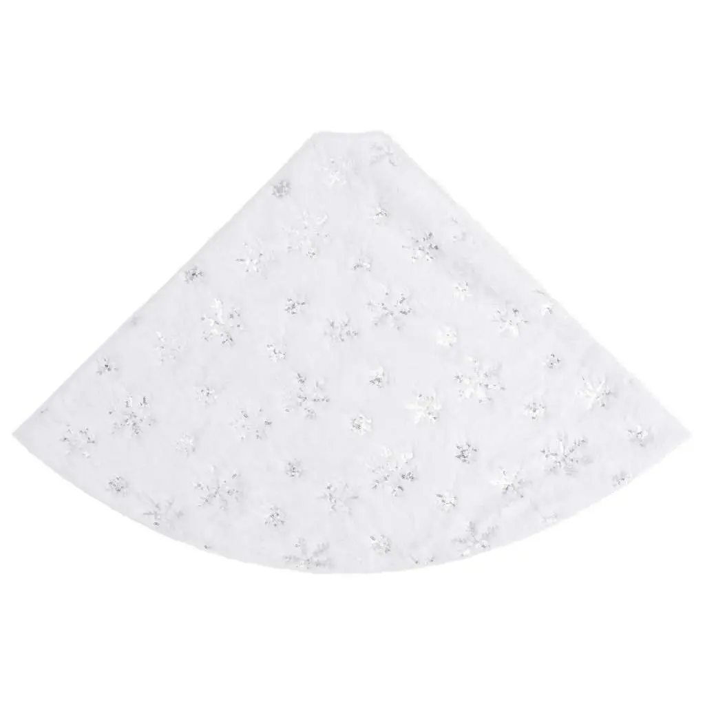 Christmas Tree Skirt White Faux Fur 150cm Holiday Base Decoration