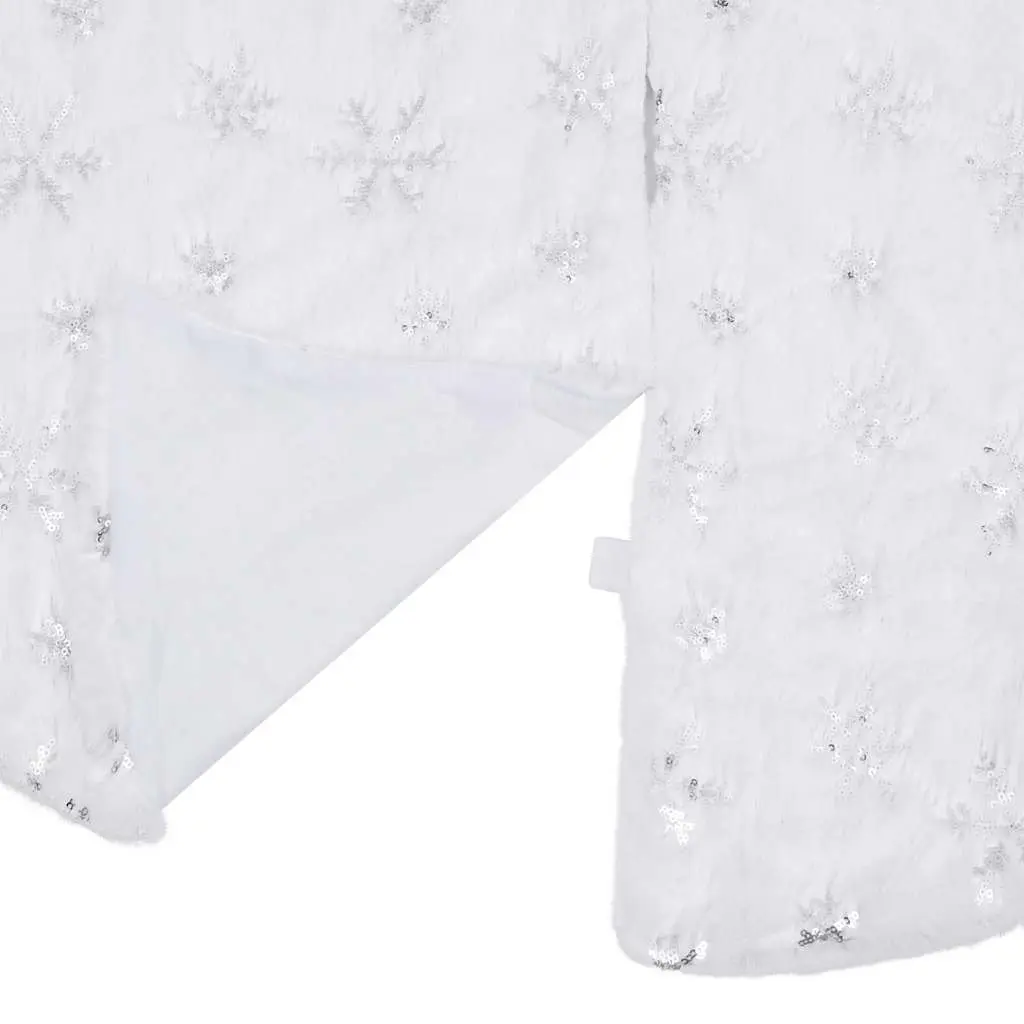 Christmas Tree Skirt White Faux Fur 150cm Holiday Base Decoration