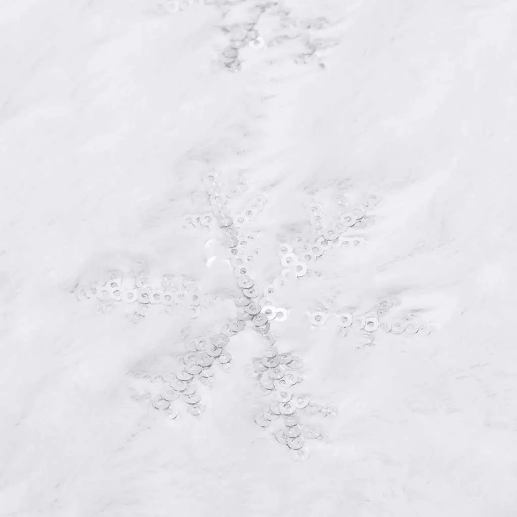 Christmas Tree Skirt White Faux Fur 150cm Holiday Base Decoration