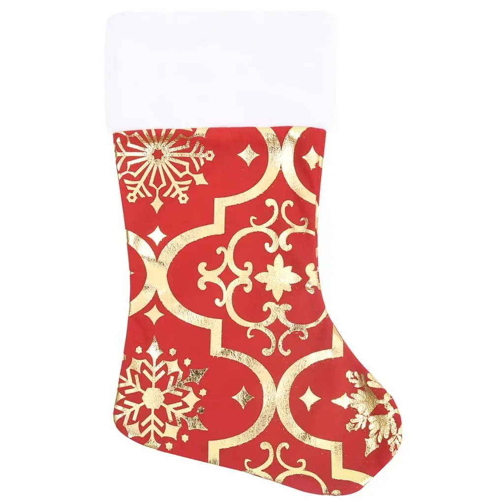 Christmas Tree Skirt Red 122cm Fabric for Holiday Decor with Matching Sock