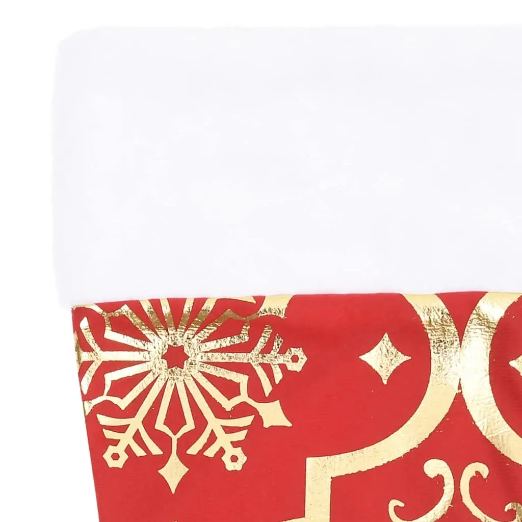 Christmas Tree Skirt Red 122cm Fabric for Holiday Decor with Matching Sock