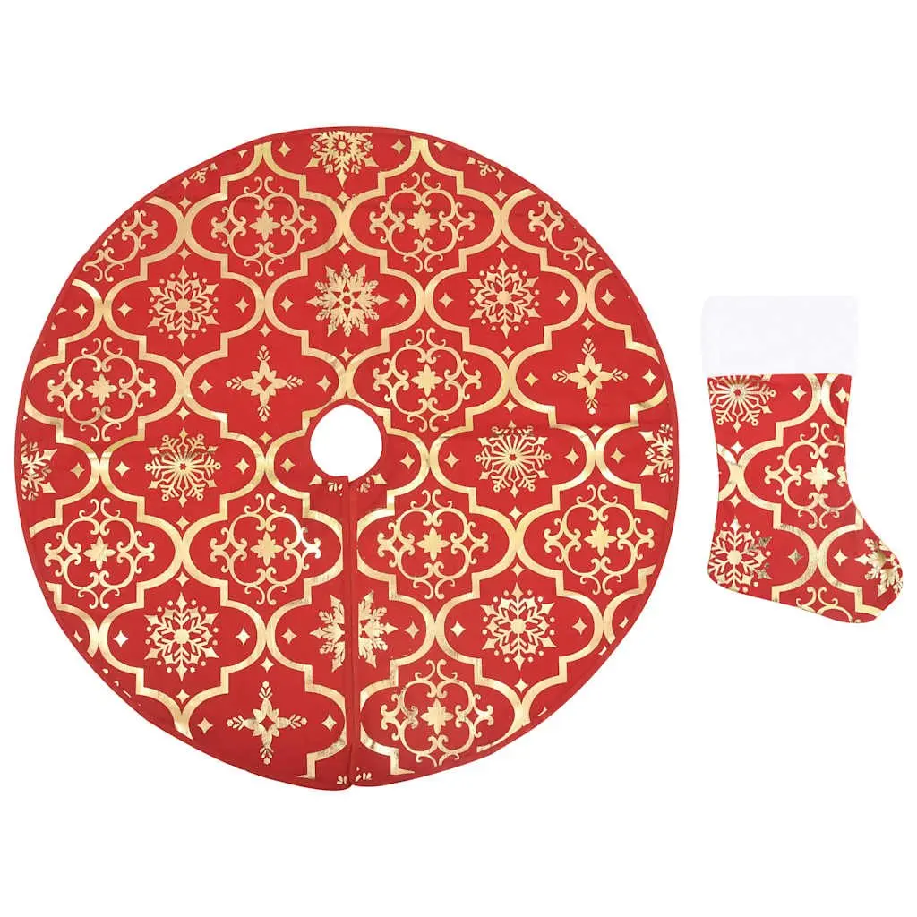 Christmas Tree Skirt with Matching Sock for Holiday Decor 150cm