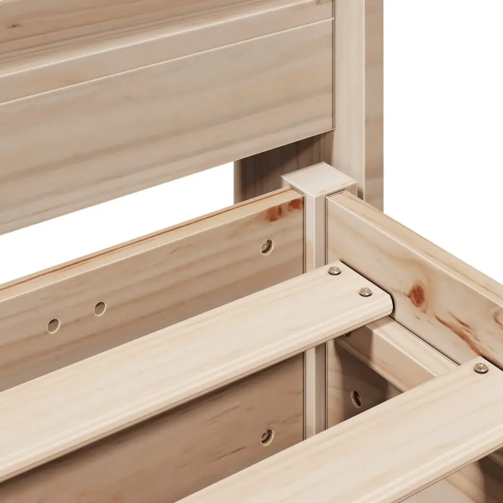 Bed Frame Bedroom 150x200cm Solid Wood Pine Slatted Base Headboard Storage Shelves