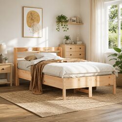 Solid Pine Wood Bed Frame - 90 x 190 cm Specs