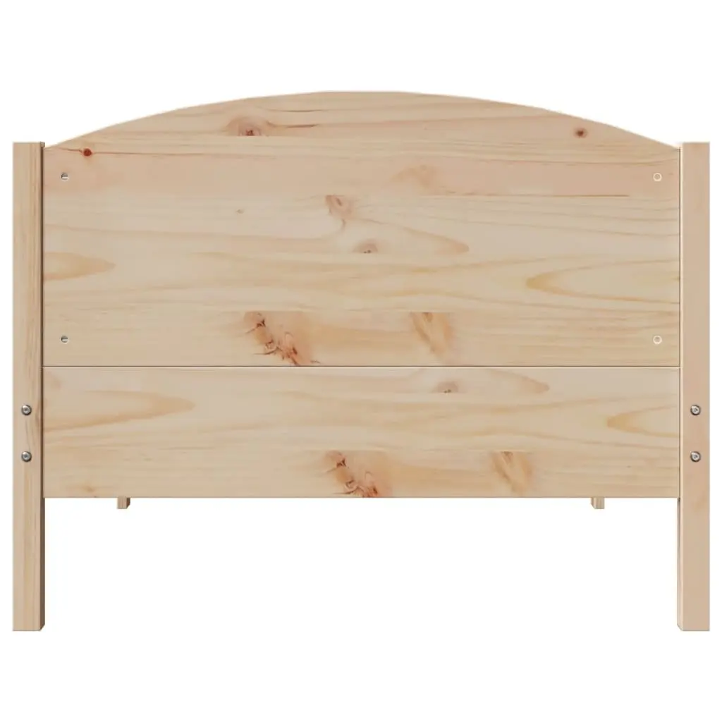 90x190 cm Solid Pine Bed Frame with Headboard and Shelves