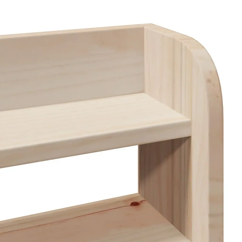 Pine Wood Bed Frame 180x200 cm with Slatted Base and Shelves