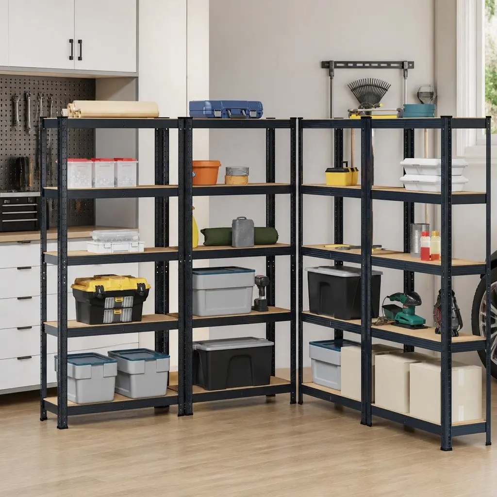 5-Layer Industrial Storage Shelves, 4 pcs