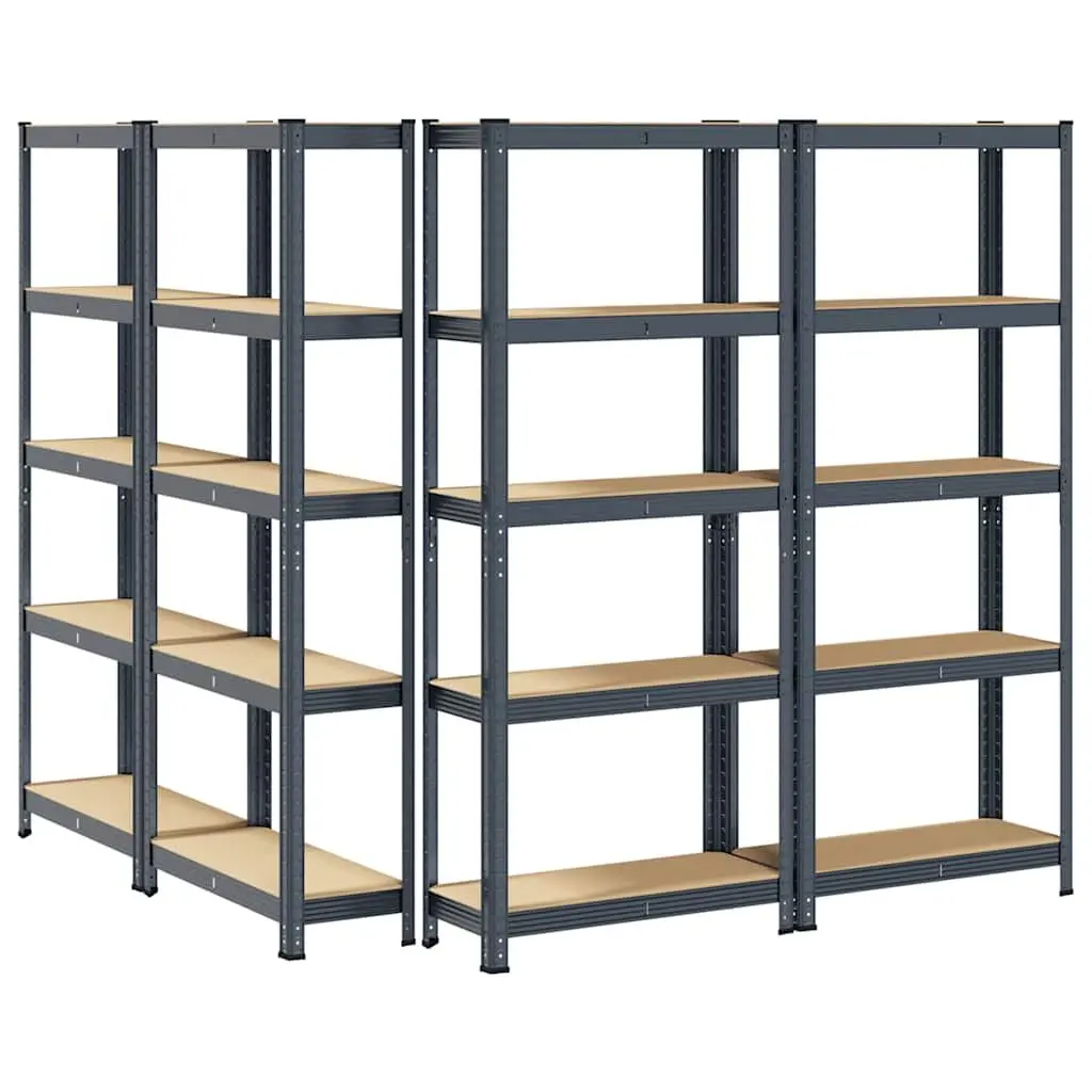 5-Layer Industrial Storage Shelves, 4 pcs