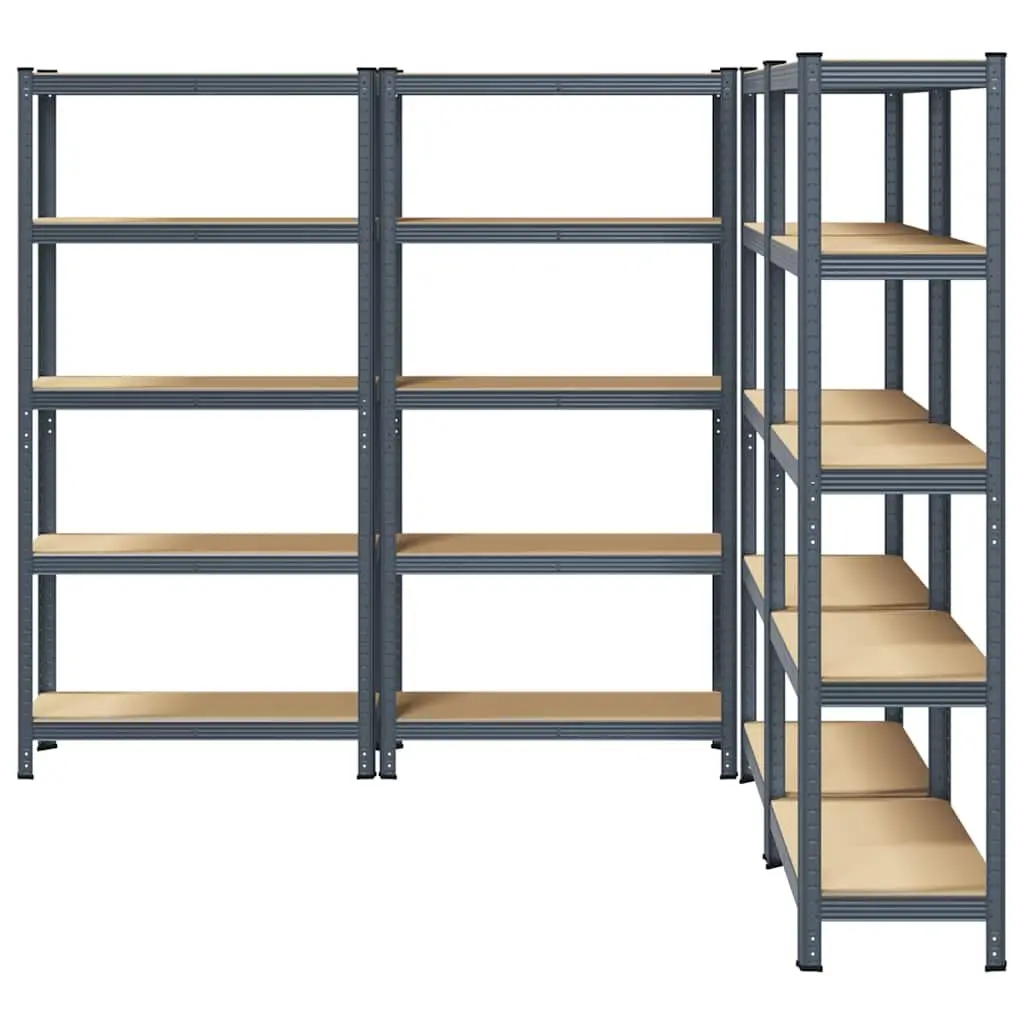 5-Layer Steel & Engineered Wood Storage Unit 4 pcs