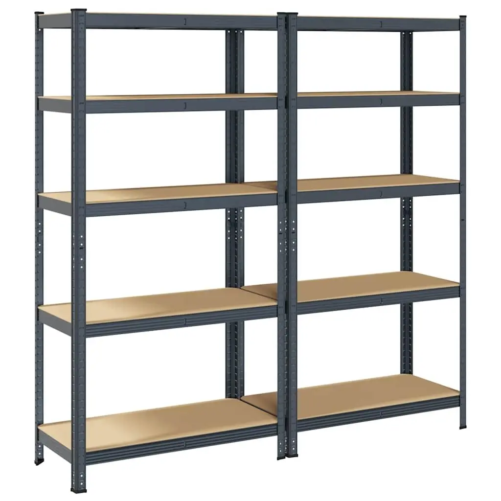 Heavy-Duty Industrial Shelving Unit for Storage 5 Layer Anthracite Steel Engineered Wood