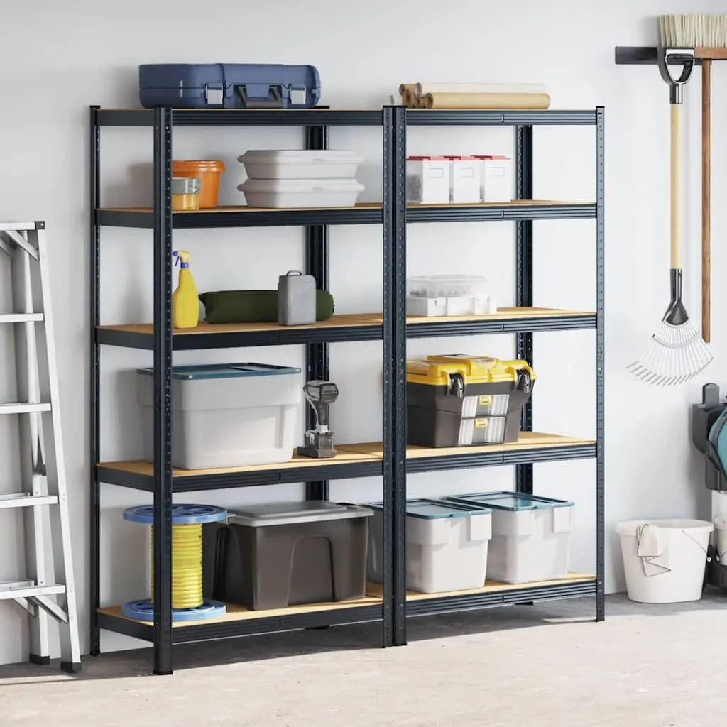 Heavy-Duty Industrial Shelving Unit for Storage 5 Layer Anthracite Steel Engineered Wood