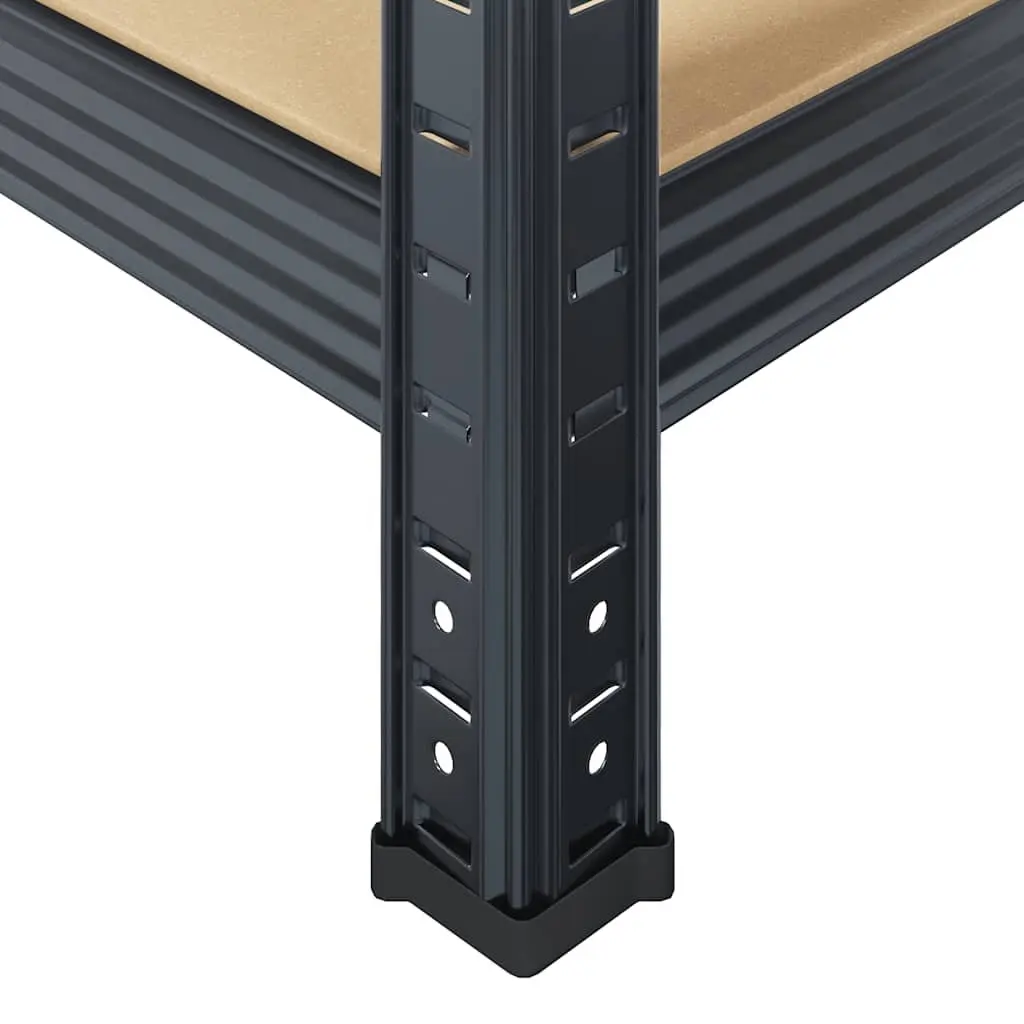 Heavy-Duty Industrial Storage Shelves 5-Layer Steel Frame Engineered Wood Rack