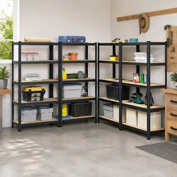 Heavy-Duty Industrial Shelving Unit 5-Layer Storage Rack Steel Frame Engineered