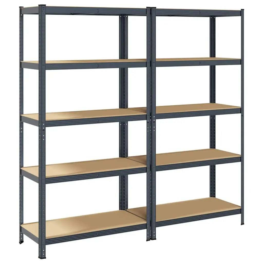 5-Layer Industrial Storage Shelves Garage Rack Anthracite Steel Engineered Wood