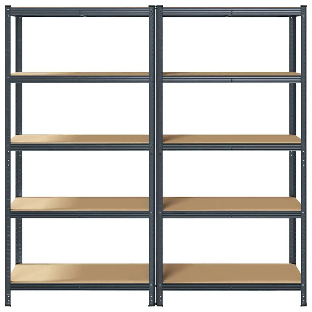 5-Layer Industrial Storage Shelves Garage Rack Anthracite Steel Engineered Wood