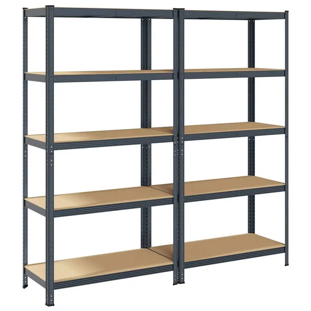 5-Layer Industrial Storage Shelves Garage Rack Anthracite Steel Engineered Wood