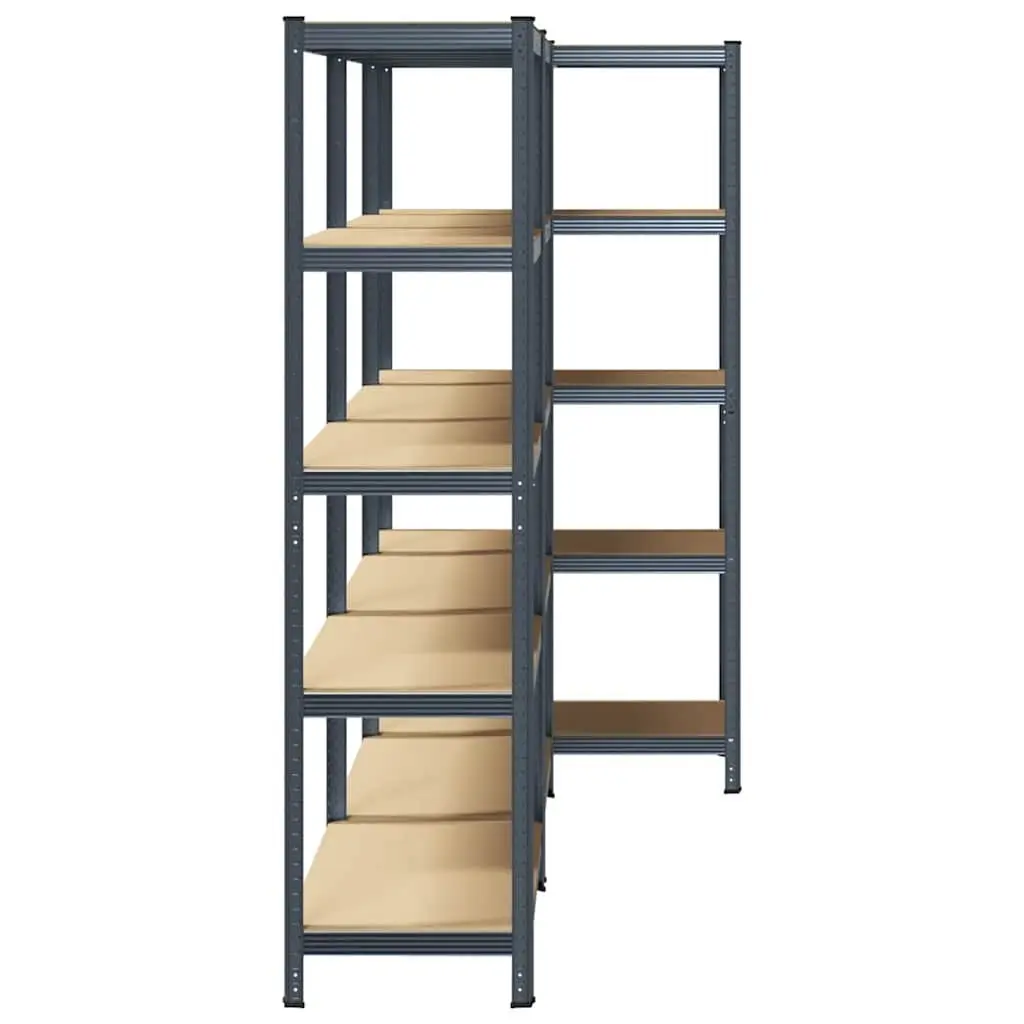 5-Layer Anthracite Steel Shelving Units 3 Pack