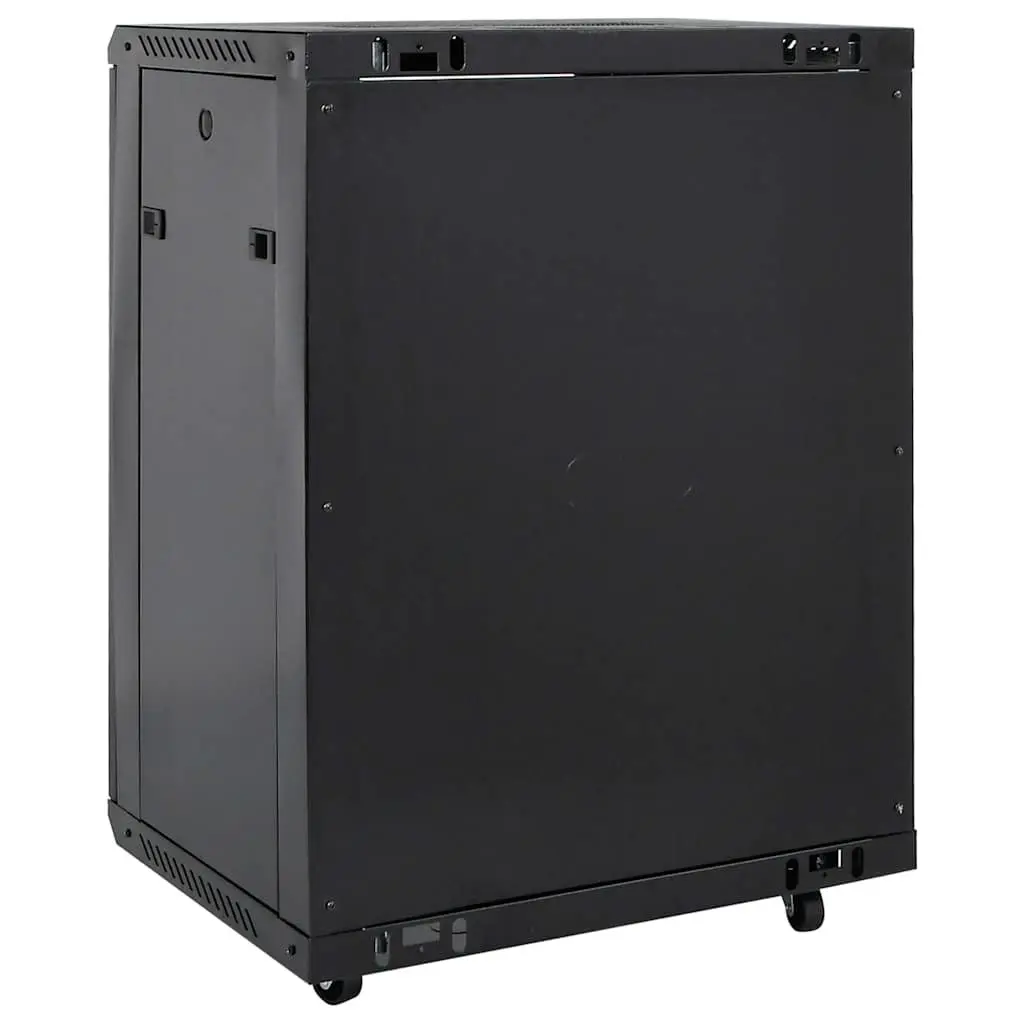 15U Network Cabinet for Enterprise Networking 60W x 45D x 86H cm Black Storage Enclosure