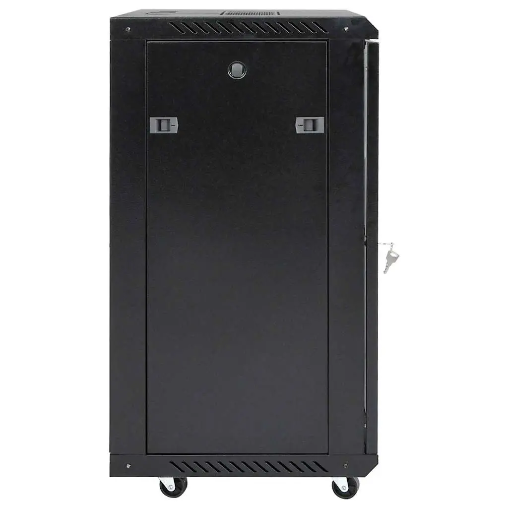 15U Network Cabinet for Enterprise Networking 60W x 45D x 86H cm Black Storage Enclosure