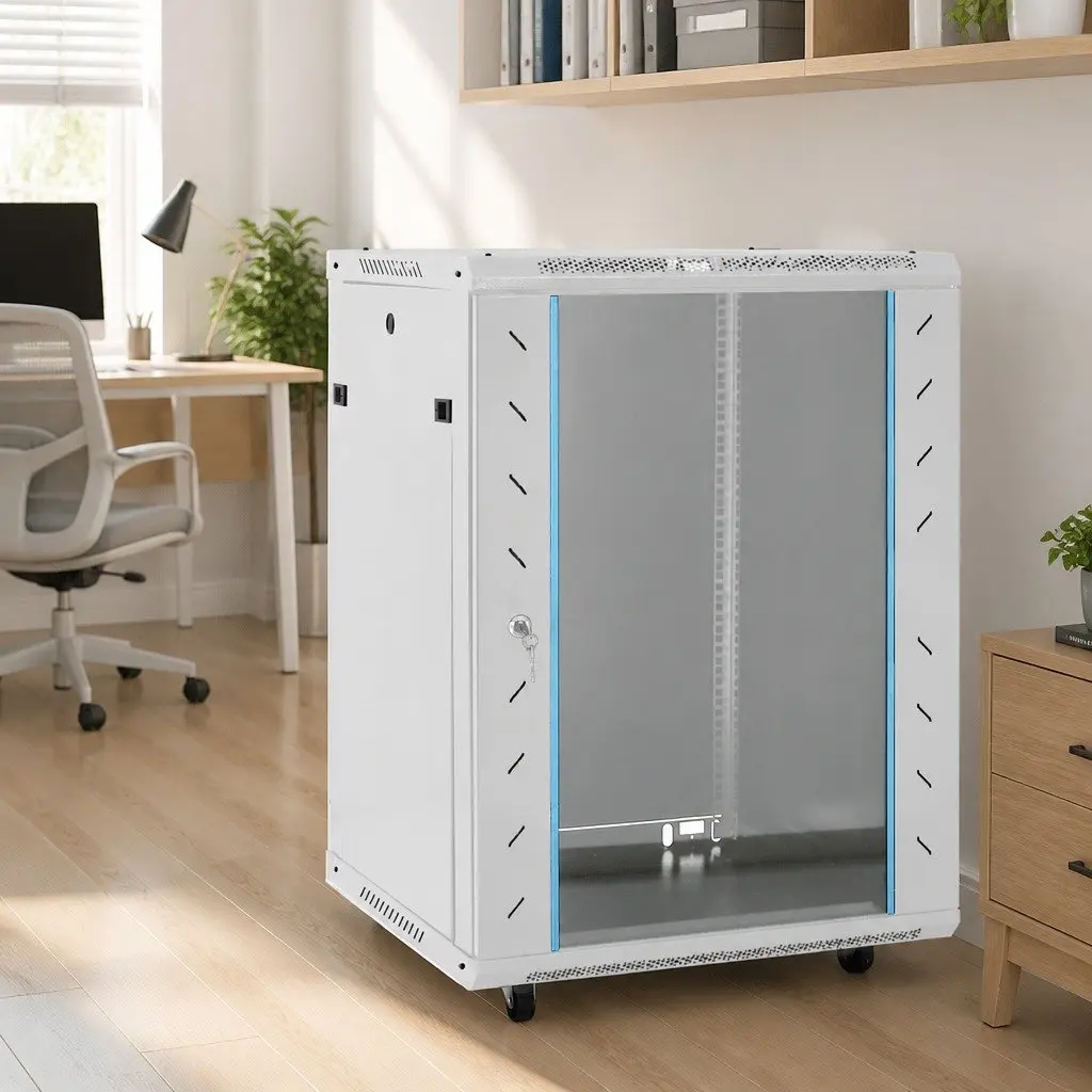 Network Cabinet 15U 19" Inch Rack Mount Server Equipment Storage Grey 60x45x86cm