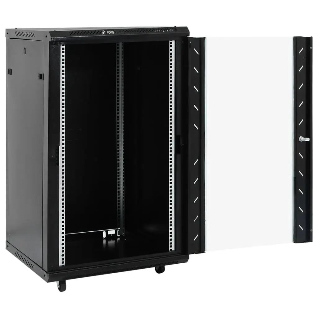 18U Network Cabinet 19" Server Rack Data Cabinet IP20 Black 60x60x100cm
