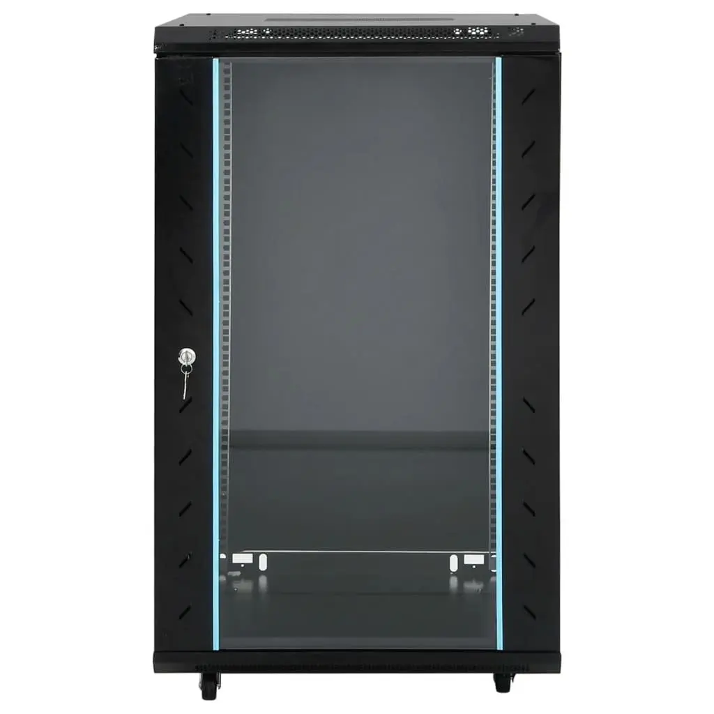 18U Network Cabinet 19" Server Rack Data Cabinet IP20 Black 60x60x100cm