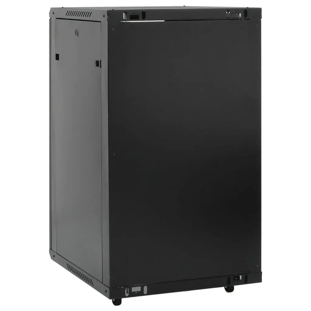 18U Network Cabinet 19" Server Rack Data Cabinet IP20 Black 60x60x100cm