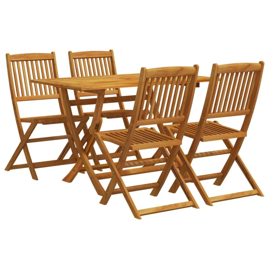 5-Piece Solid Eucalyptus Garden Set with 4 Chairs