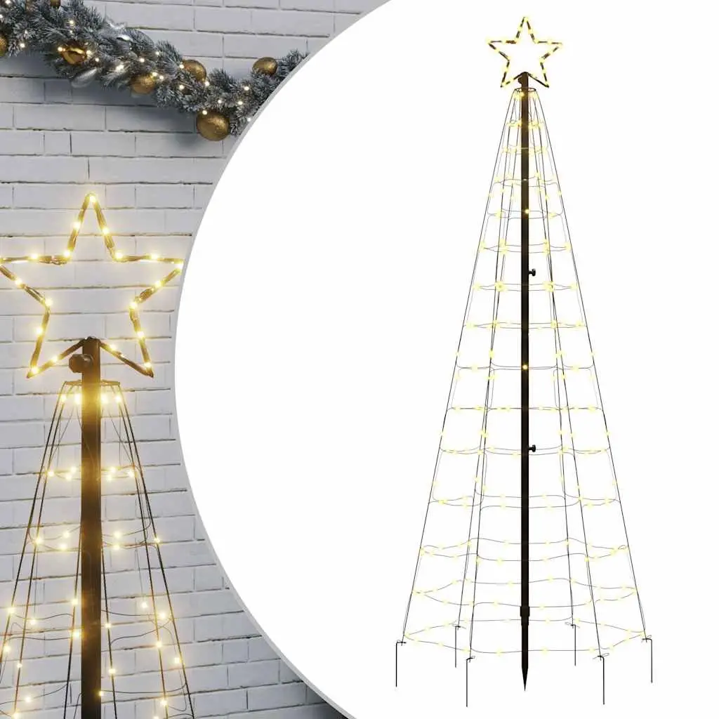 LED Christmas Tree with Spikes 220 Warm White Lights 8 Effects 180cm Garden